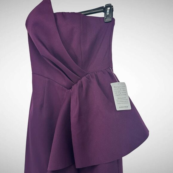 Elliatt Reception Cascade Ruffle Strapless Cocktail Dress Size Medium‎ 6 Purple - Picture 3 of 10